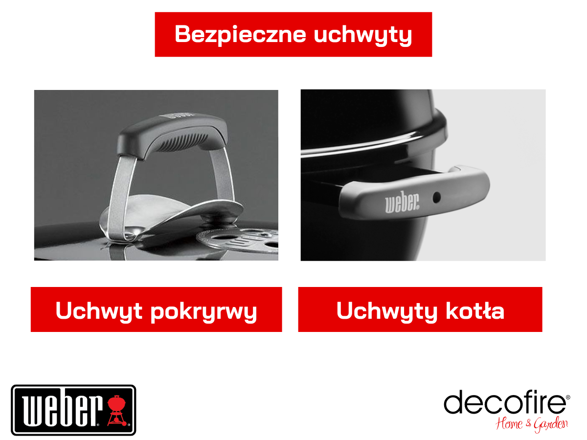 Bezpieczne odporne na ciepło uchwyty.
