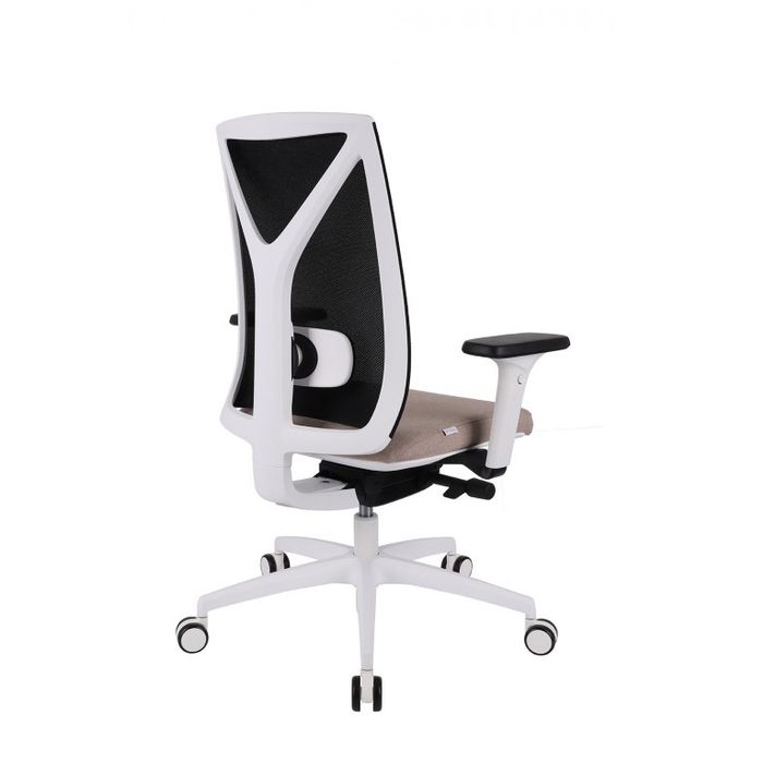 Fotel biurowy Grospol Valio WS chrome white tkanina Hygge - 8 kolorów