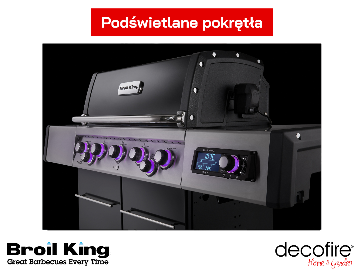 Grill gazowy Broil King Regal Q 590 z podświetlanymi pokrętłami