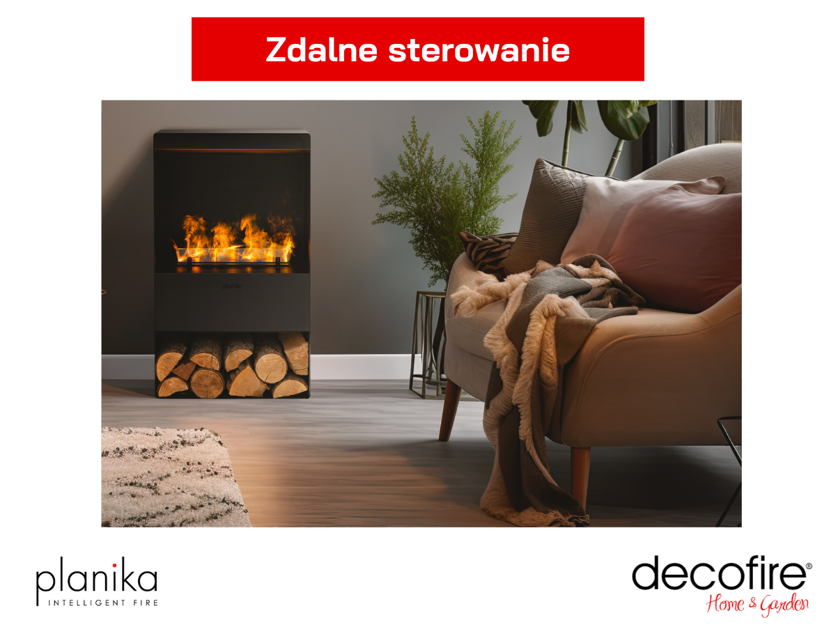 Zdalnie sterowany kominek na parę wodną Planika Steamy