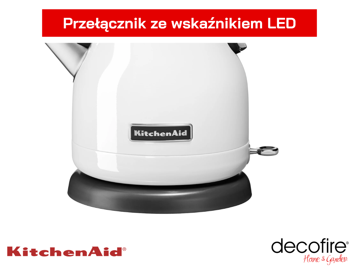 Przełącznik z podświetleniem LED w czajniku Stella Classic 1,25 l White KitchenAid