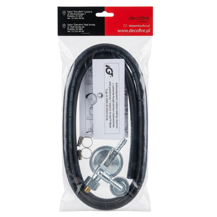  Zestaw podłączeniowy do grilla z manometrem 11 kg Decofire Premium (720908)