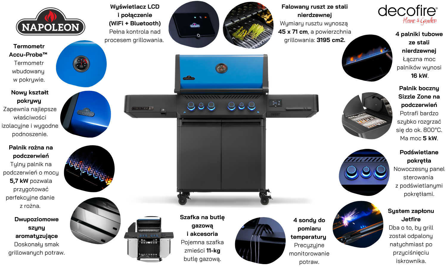 Grill gazowy Napoleon Phantom Prestige 500 + PREZENTY – Edycja limitowana cechy