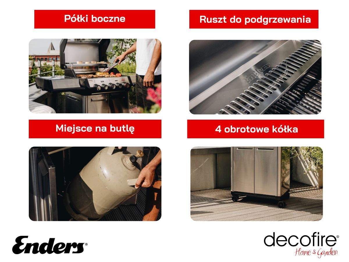 Dodatkowe udogodnienia w grillu gazowym Enders Monroe II PRO 3 SIKR Turbo