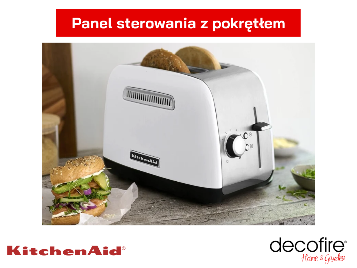 Panel sterowania z pokrętłem w tosterze 2 Classic White