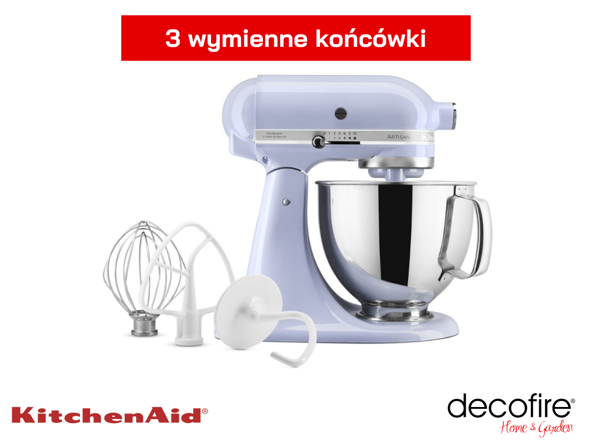 Mikser Artisan 5 Lawendowy 4,8 l KitchenAid z 3 wymiennymi końcówkami