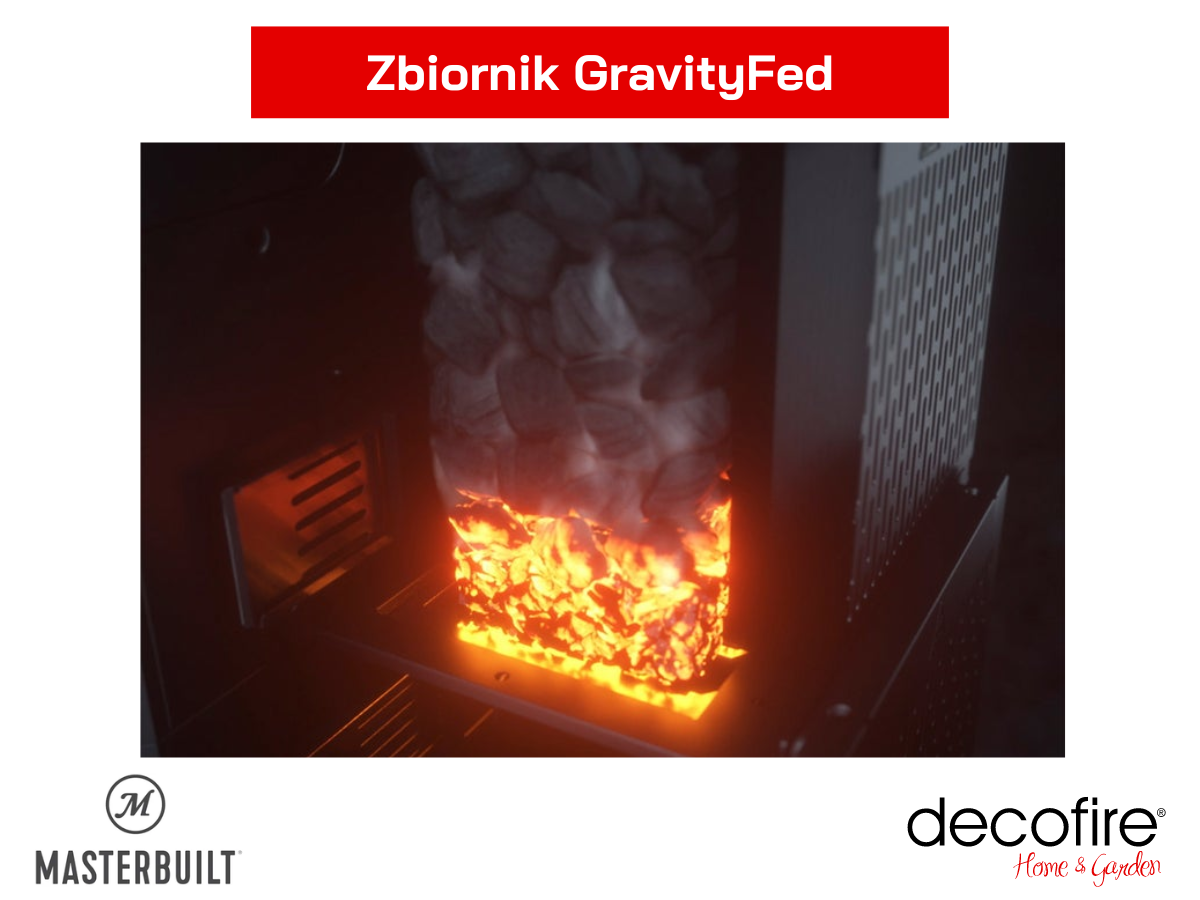 Gravity Series 600 cyfrowy grill węglowy + wędzarnia Masterbuilt – zbiornik GravityFed