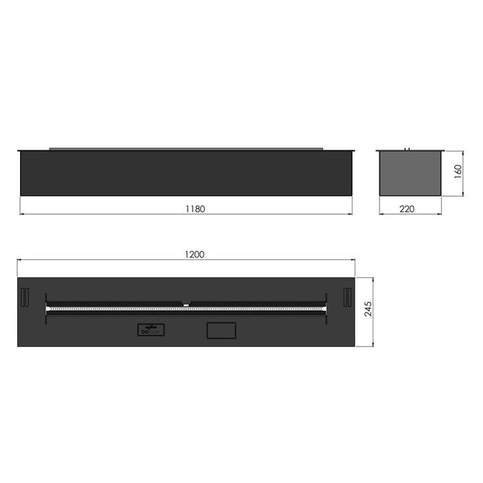 Biokominek do zabudowy Infire Etronic Basic Burner Basic 1200