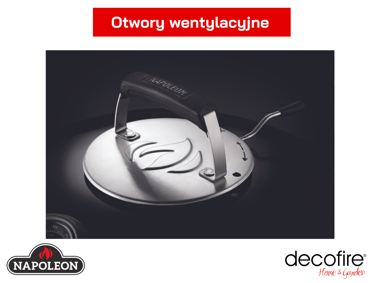 Otwierane wywietrzniki w grillu węglowym Napoleon