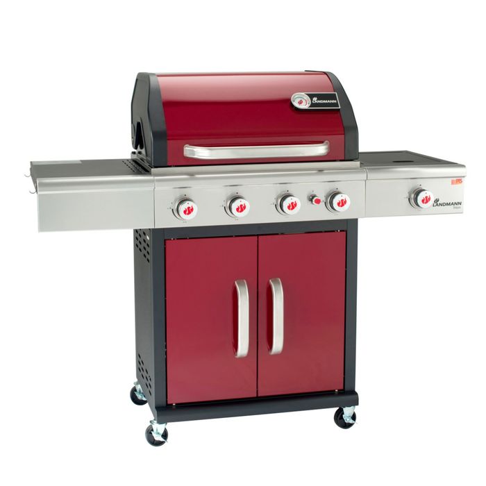 Grill gazowy Landmann Triton PTS 4.1 bordowy z palnikiem bocznym (12961)