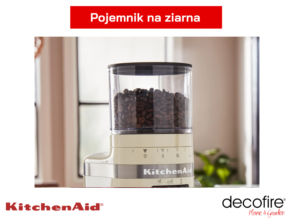 Górny pojemik na ziarna w młynku do kawy Almond Cream KitchenAid