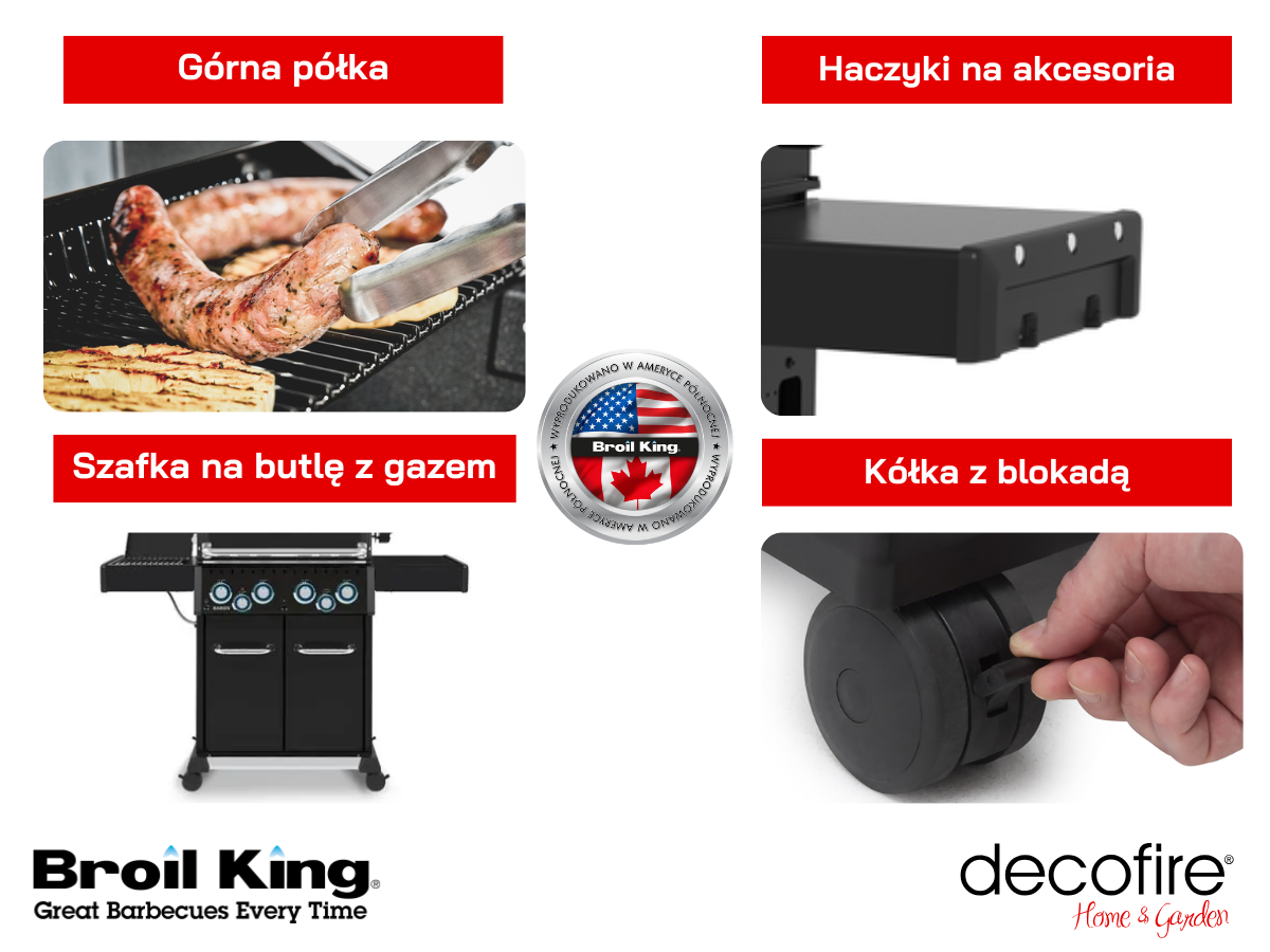 Dodatkowe udogodnienia w grillu Broil King Baron 490 Shadow IR