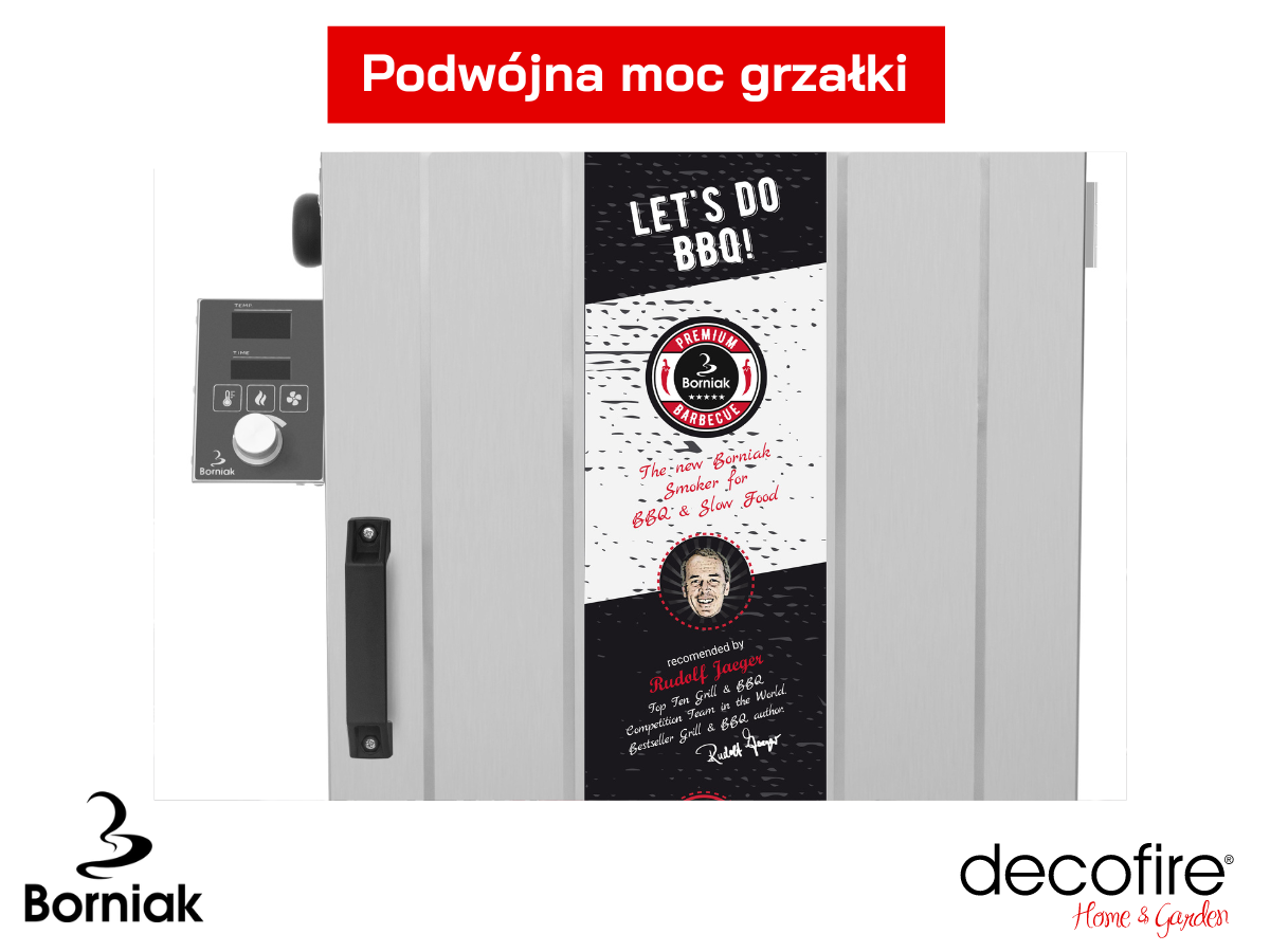 Smoker Borniak BBW Inox Timer BBDST-70 v1.4 z podójną grzałką