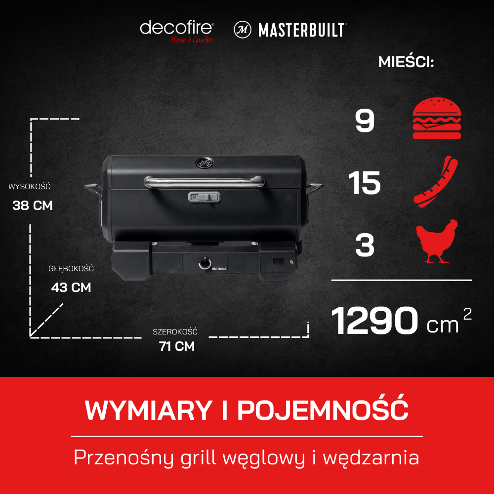 Przenośny grill węglowy i wędzarnia Masterbuilt