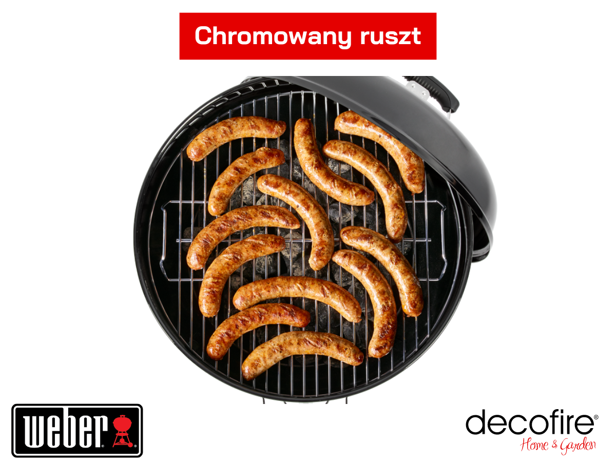 Chromowany ruszt grilla węglowego Weber-Bar-B-Kettle.