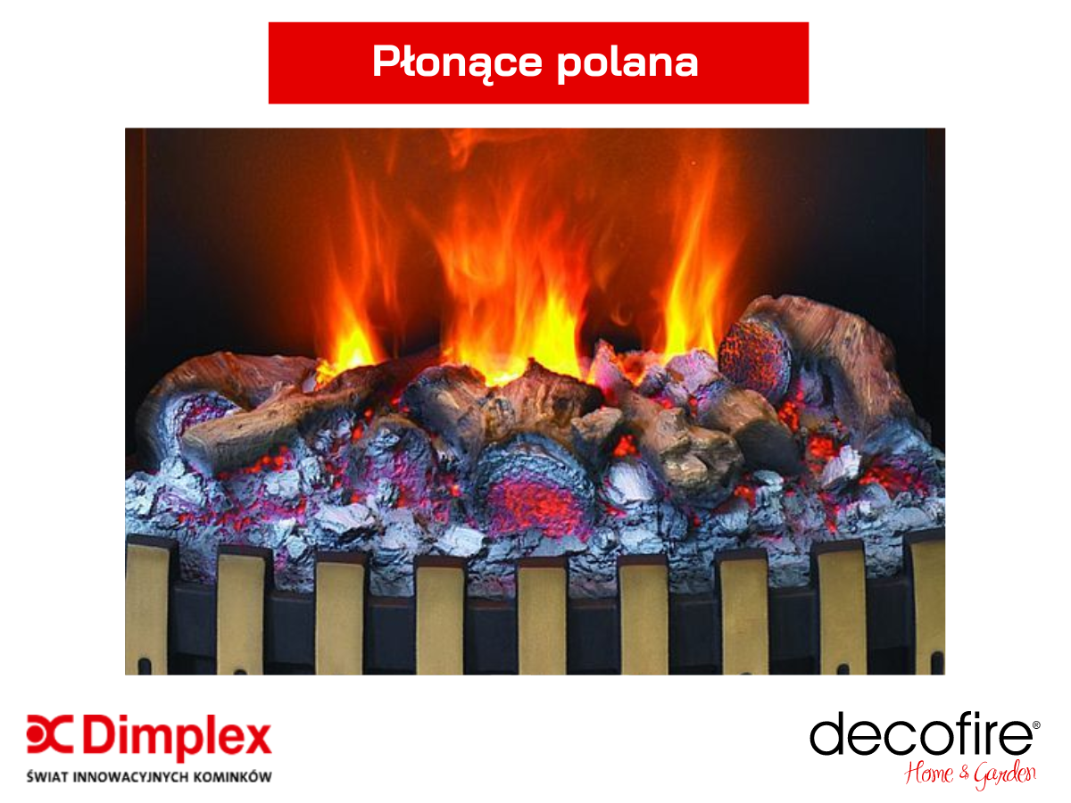 Dimplex kominek elektryczny 3D Danville antyczny mosiądz Opti-myst – płonące polana