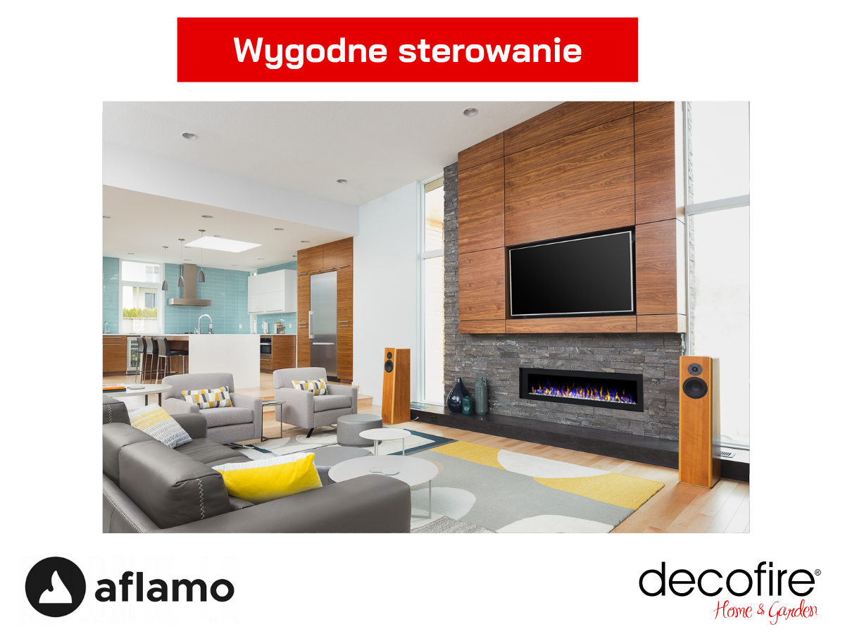 Kominek elektryczny Aflamo Pride sterowany zdalnie 
