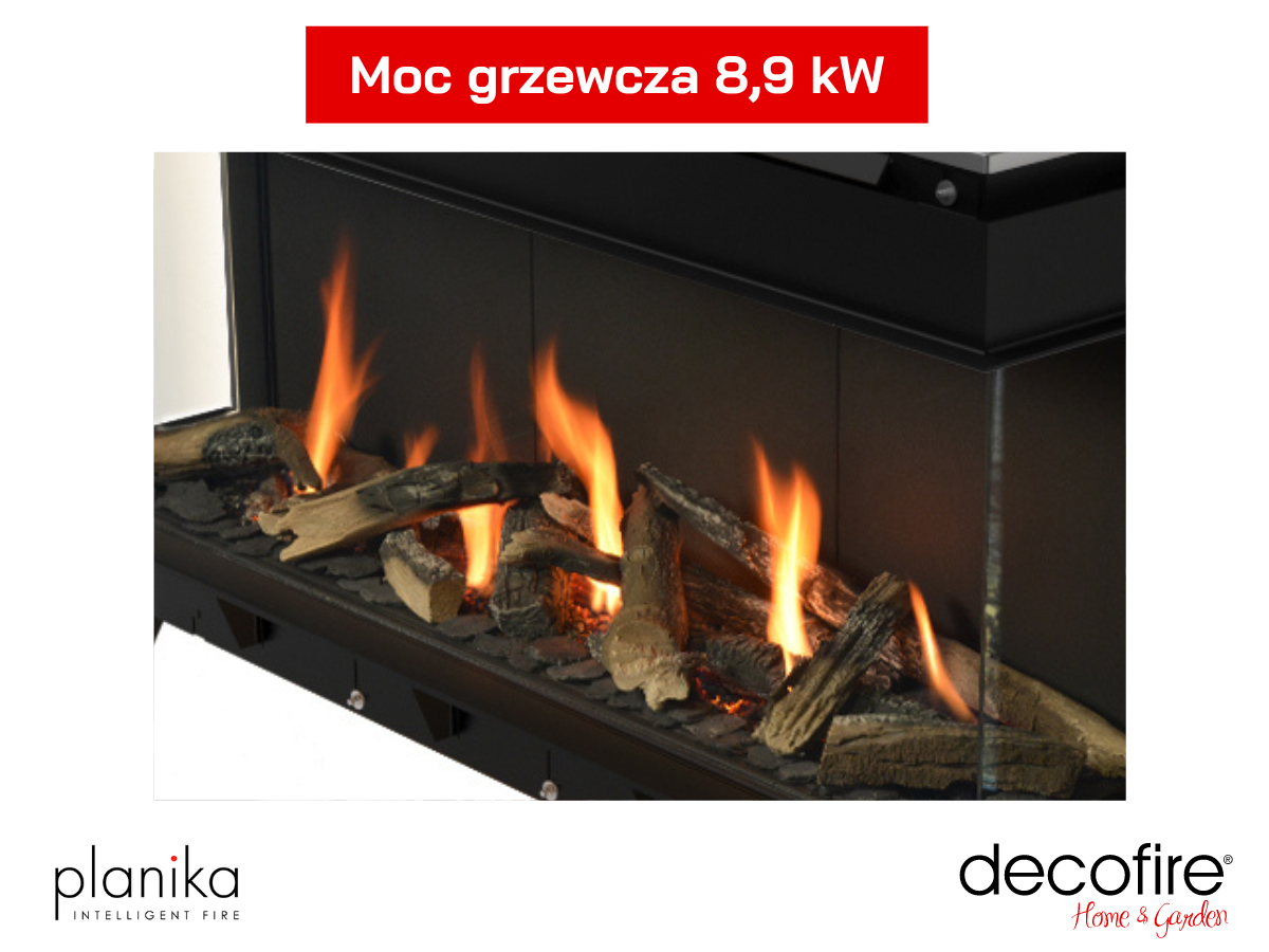 Kominek gazowy do zabudowy Planika Valentino 1000 LF moc grzewcza