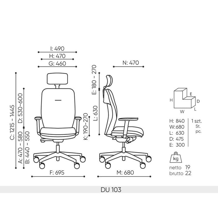 Fotel obrotowy DUAL DU 103 black Bejot 