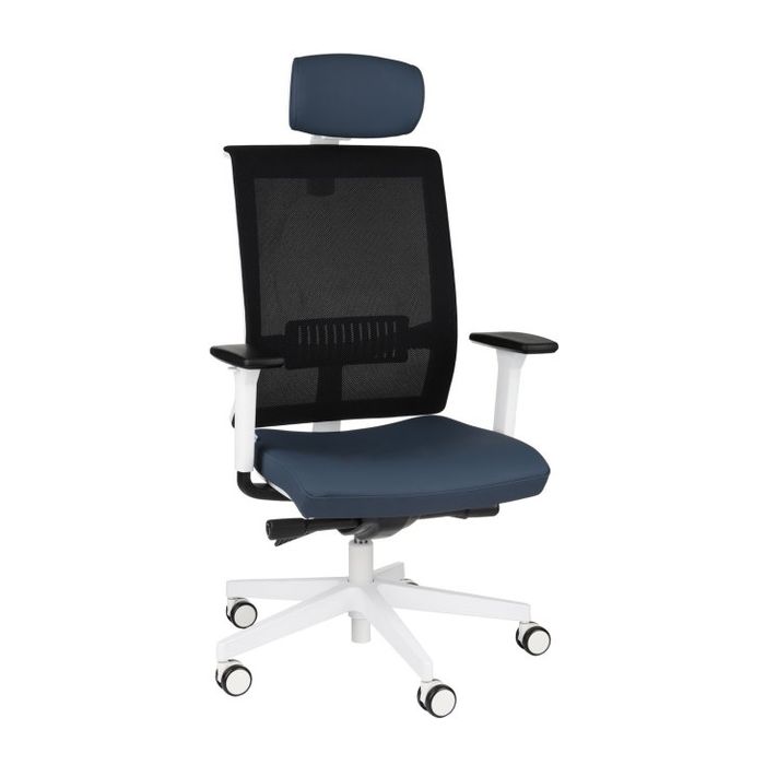 Fotel biurowy Grospol Level WS HD WHITE tkanina Synergy - 12 kolorów