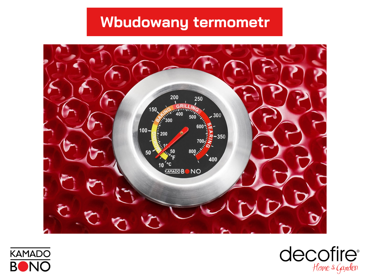 Wbudowany w pokrywę termometr