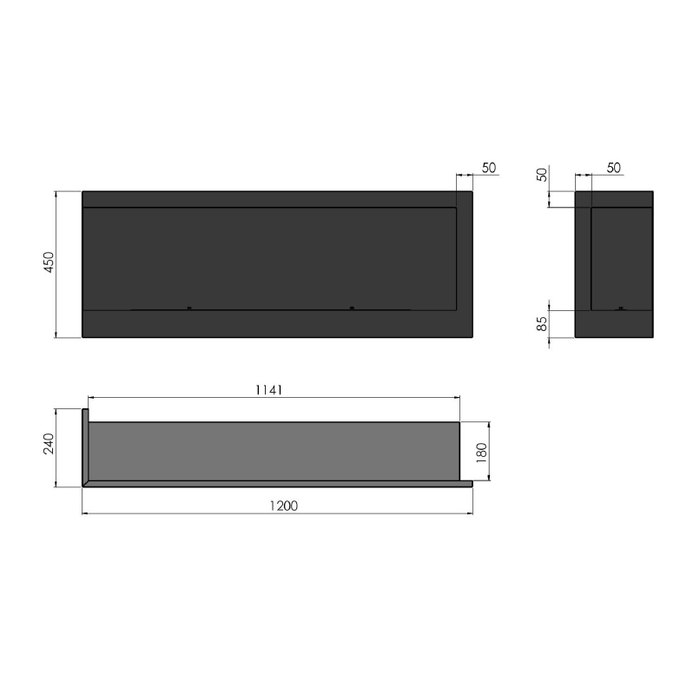 Biokominek narożny Simple Fire CORNER 1200L lewy