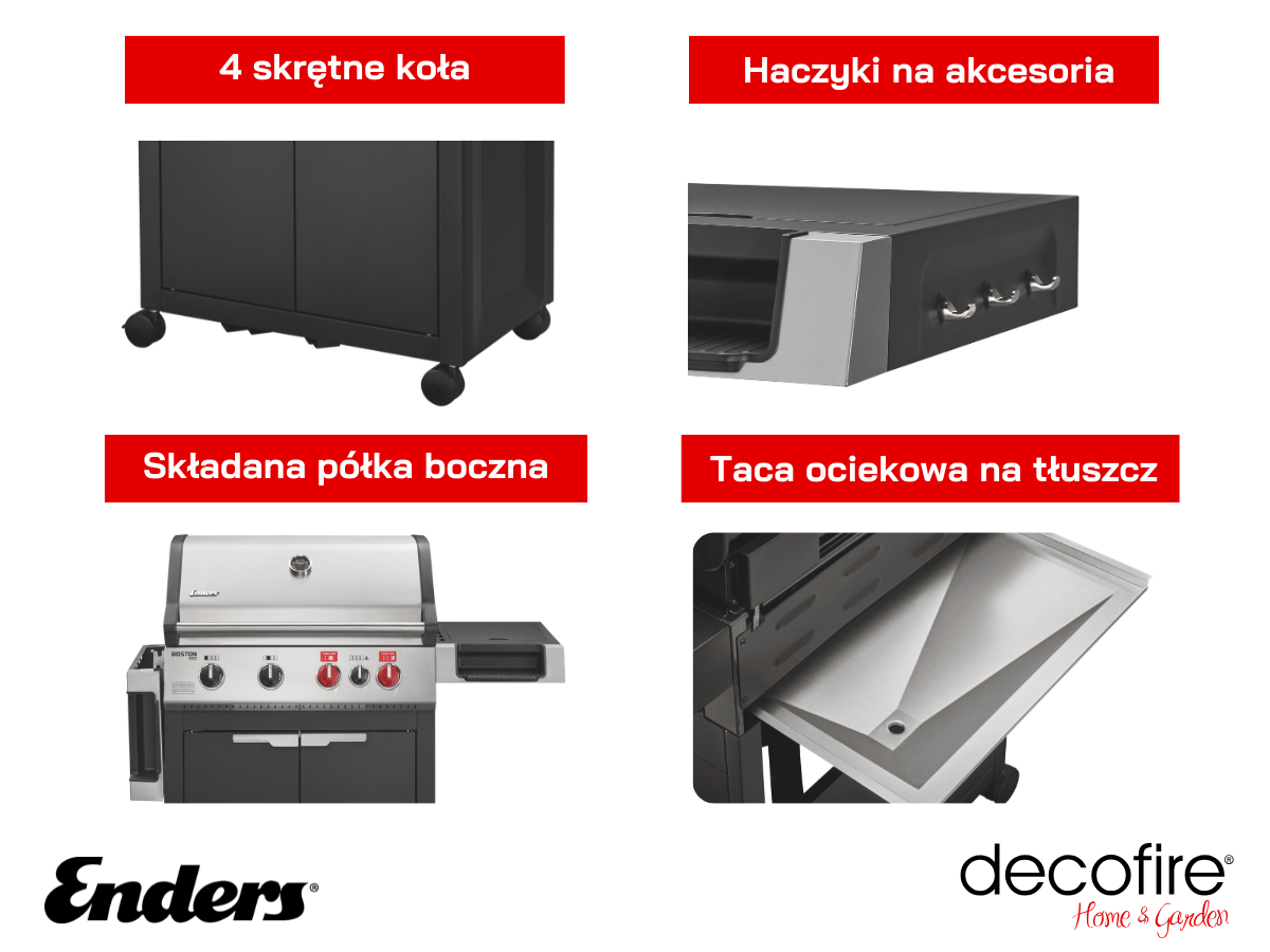 Udogodnienia w grillu Enders Boston 4 KR Turbo II