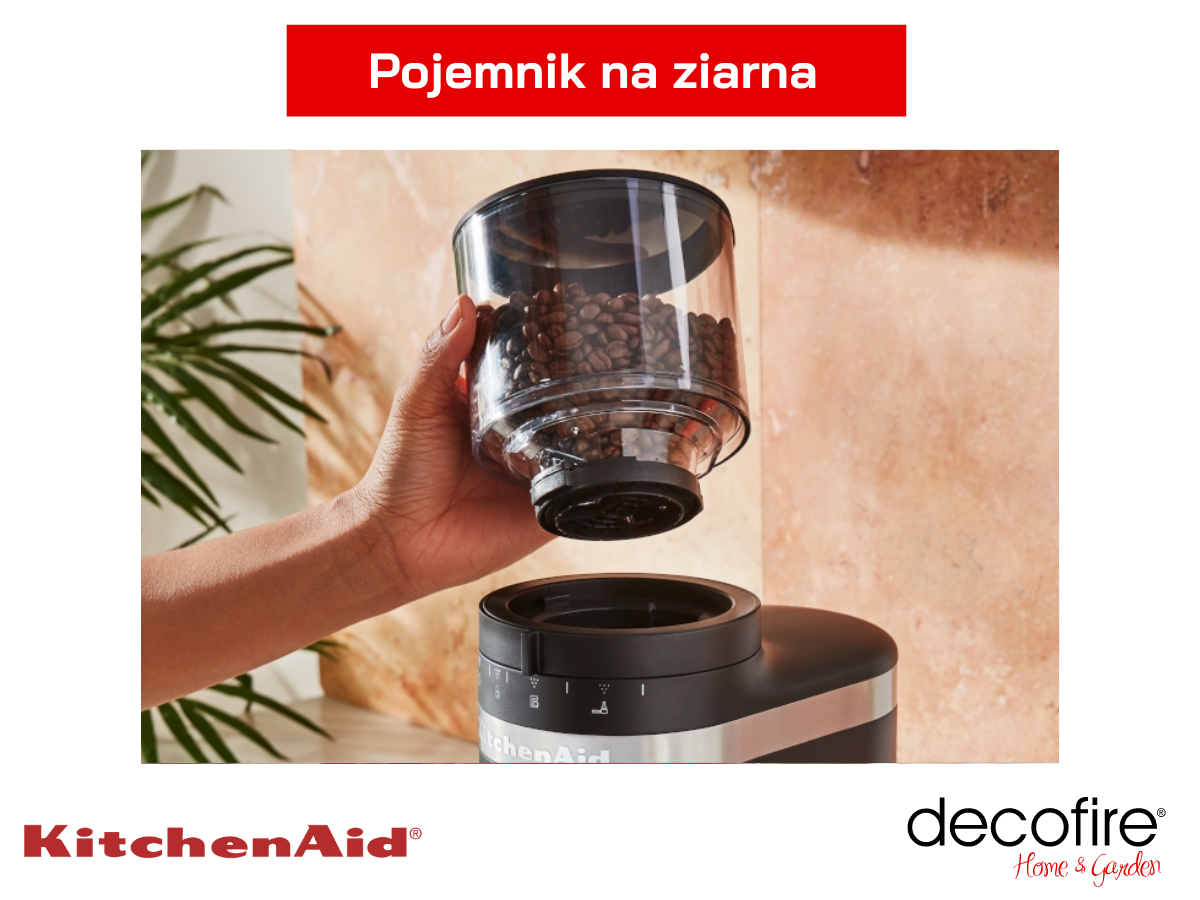 Górny pojemnik na ziarna w młynku do kawy Matte Balck KitchenAid