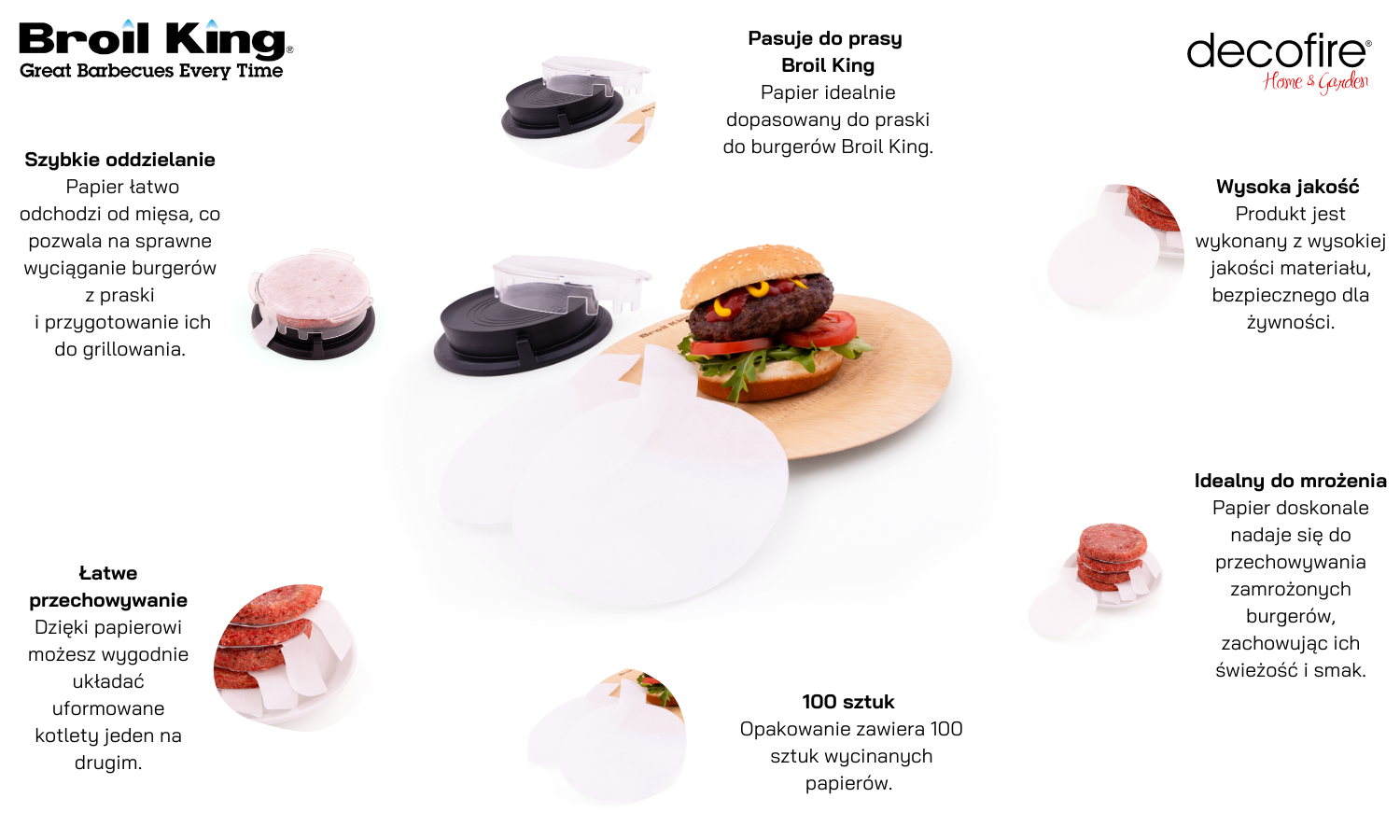 Papier do praski do burgerów Broil King (62470)