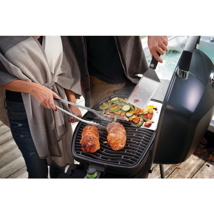 Grill przenośny elektryczny Napoleon TravelQ PRO285E-BK-CE GRATIS dwustronna płyta + stojak podgrzewający + pokrowiec