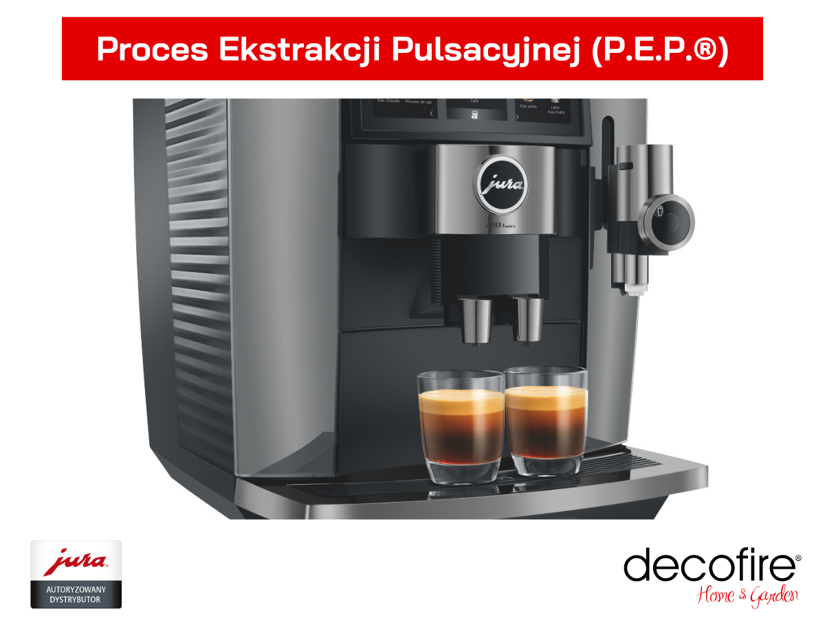 Proces Ekstrakcji Pulsacyjnej (P.E.P.®) w ekspresie do kawy Jura J10 twin Diamond Onyx (EA)