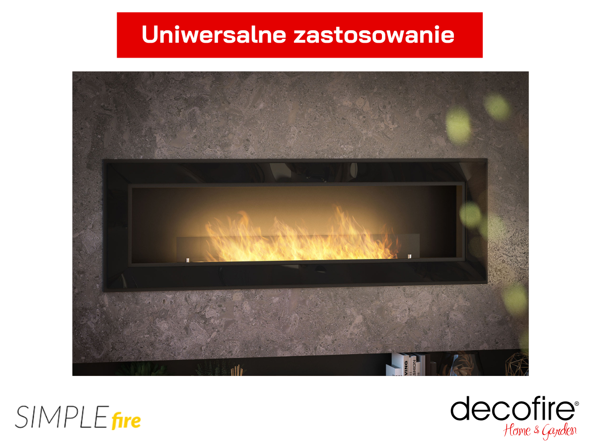 Biokominek Simple Fire FRAME 1500 wiszący na ścianie