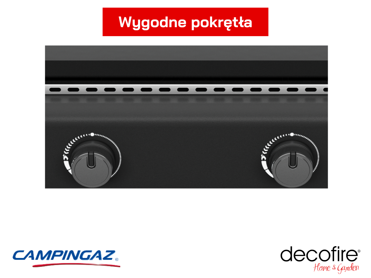 Grill gazowy Campingaz Plancha Othello 2 – wygodne pokrętła