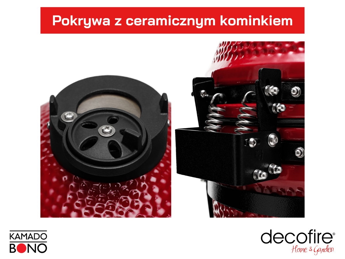 Pokrywa z mechanizmem sprężynowym i ceramicznym kominem