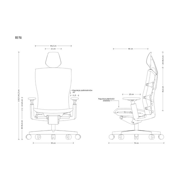 UNIQUE fotel biurowy Reya biały / siatka szara (1229-W-RS02-H-RS02)