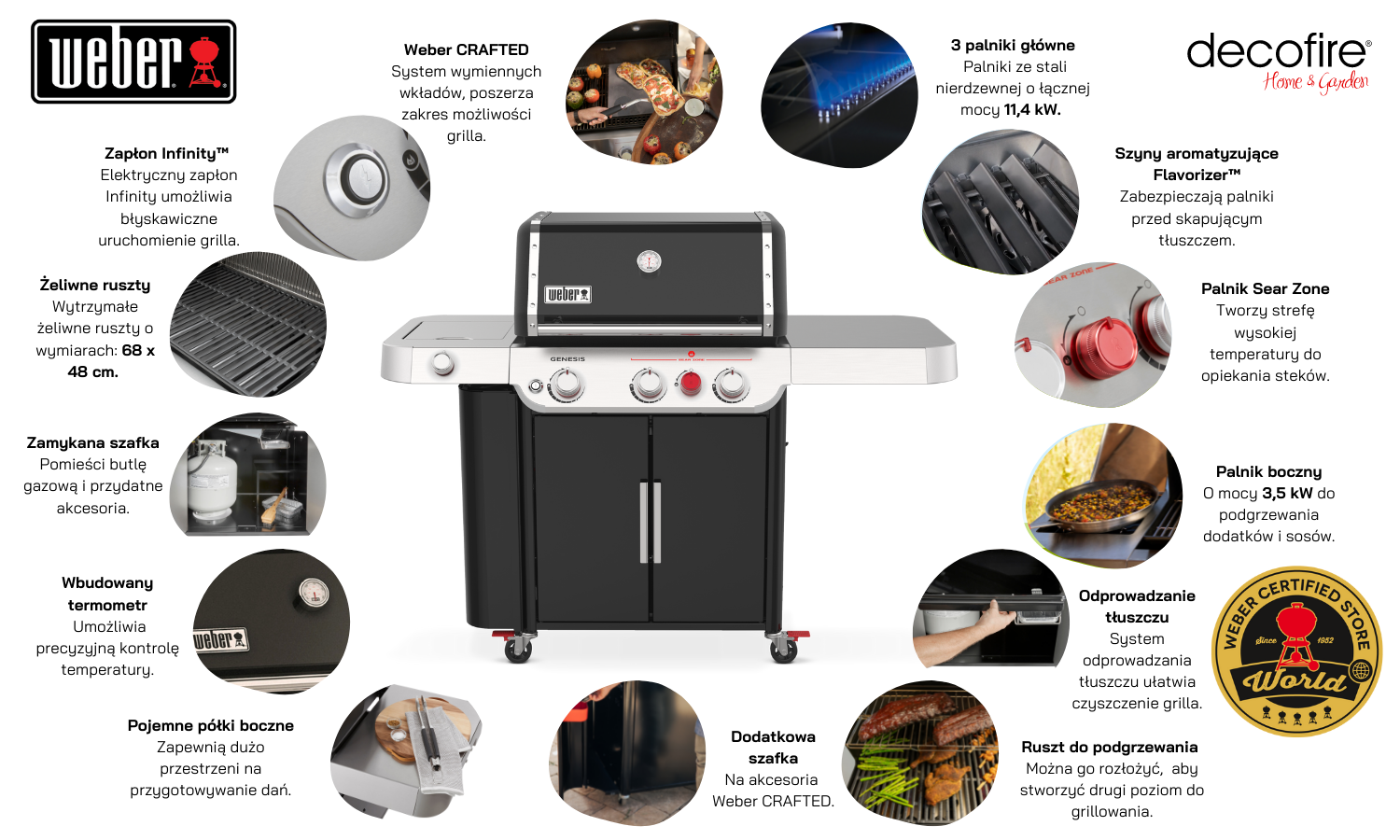 Grill gazowy Weber Genesis E-335 główne cechy
