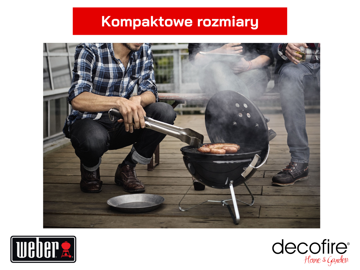 Grill węglowy przenośny Weber Smokey Joe Premium kremowy – kompaktowe rozmiary