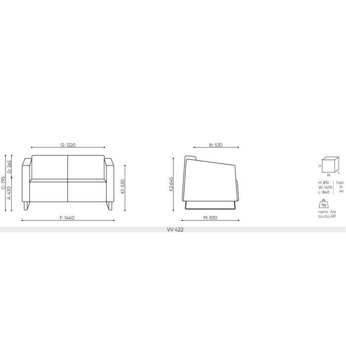 Sofa VOO VOO VV 422 Bejot