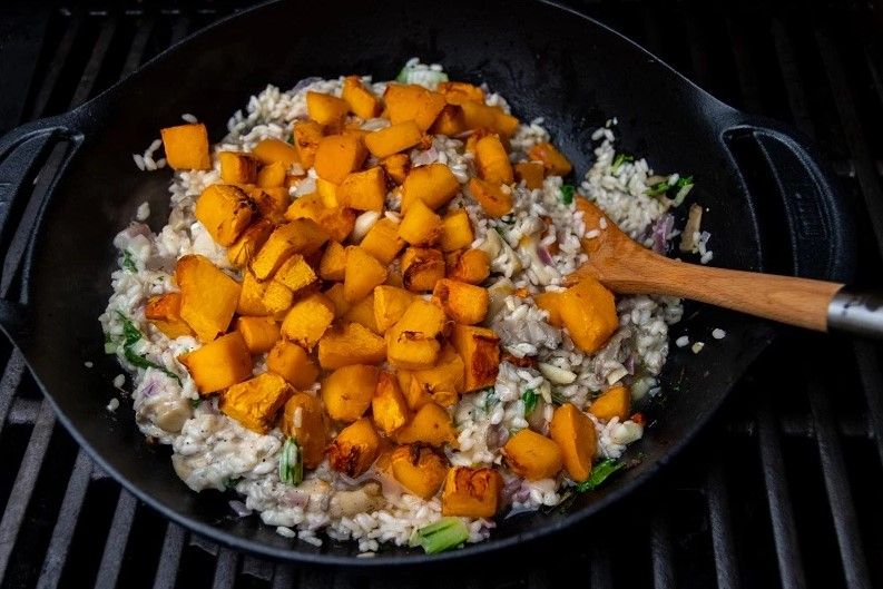 Grillowane boczniaki z risotto