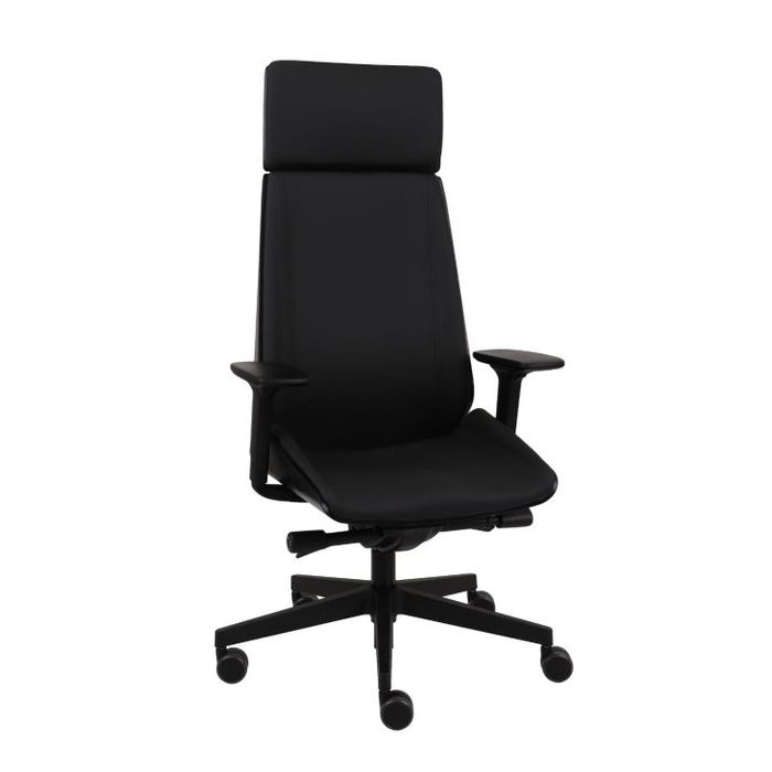 Grospol Fotel biurowy Moon Wood HD black tkanina Seattle - 10 kolorów