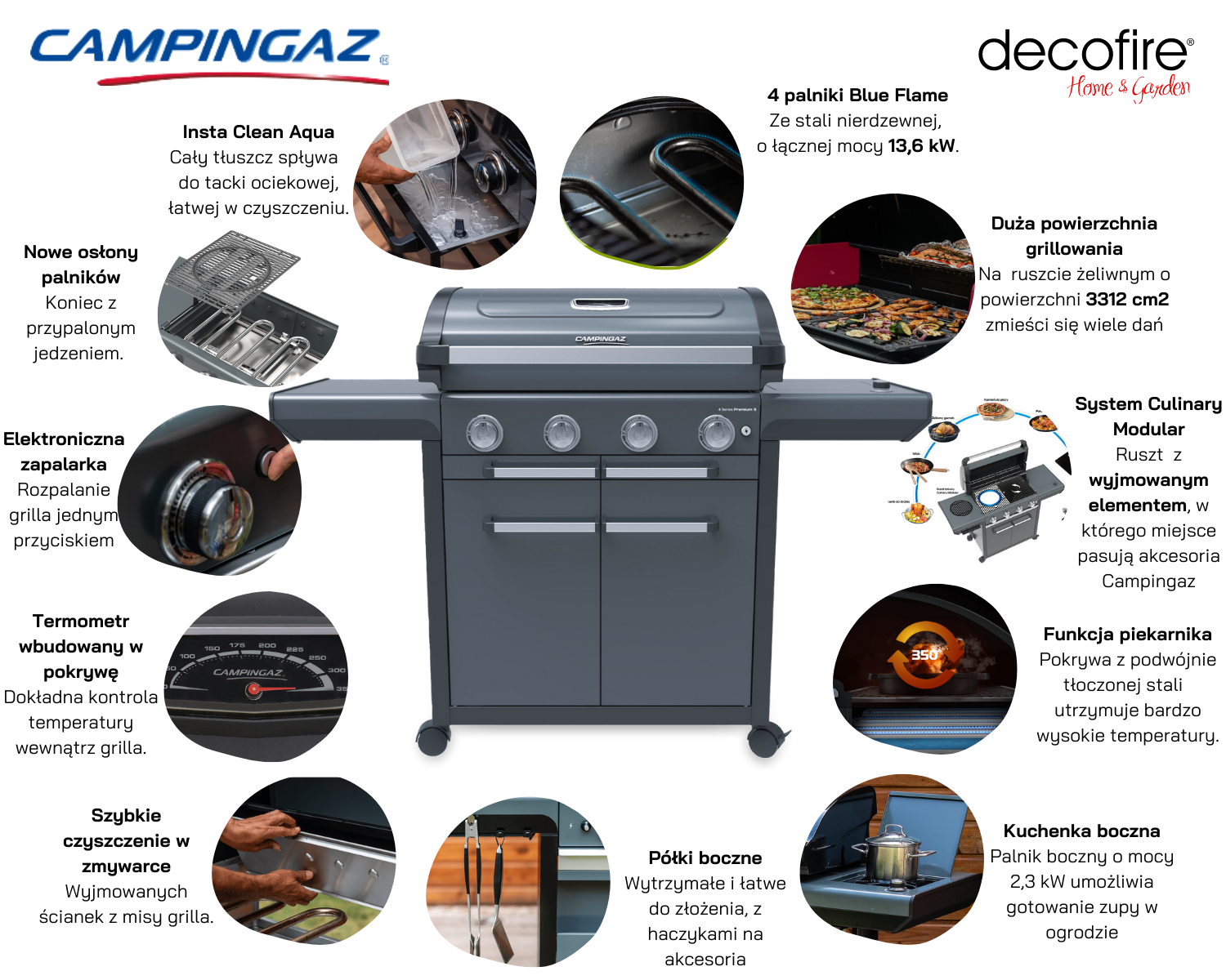 Grill gaozwy Campingaz Premium 4 S główne cechy