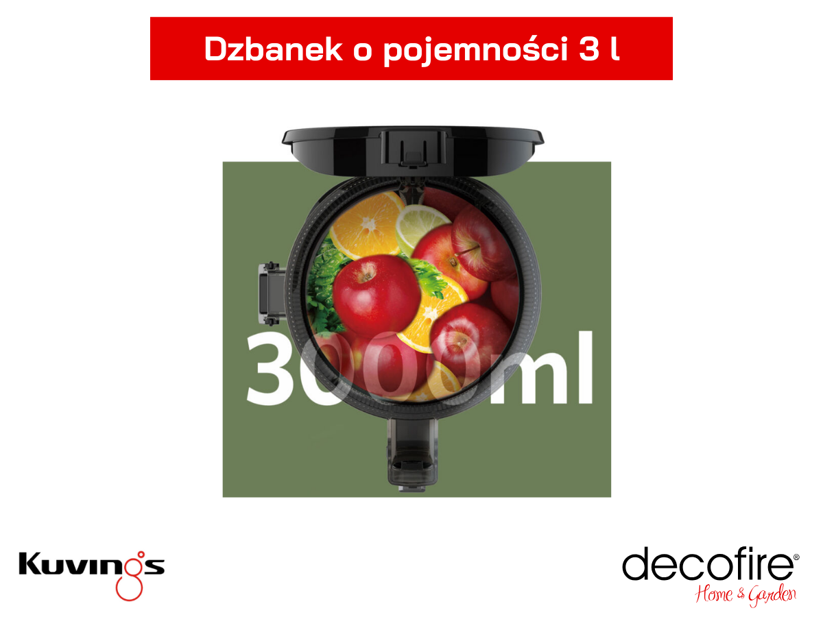 Dzbanek o pojemności 3000 ml – wyciskanie warzyw i owoców bez krojenia