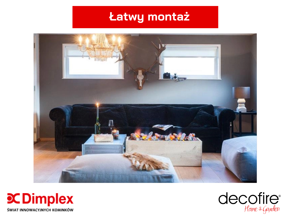 Dimplex kaseta 1000 Projects z polanami ze stałym podłączeniem do wody Opti-myst – łatwy montaż