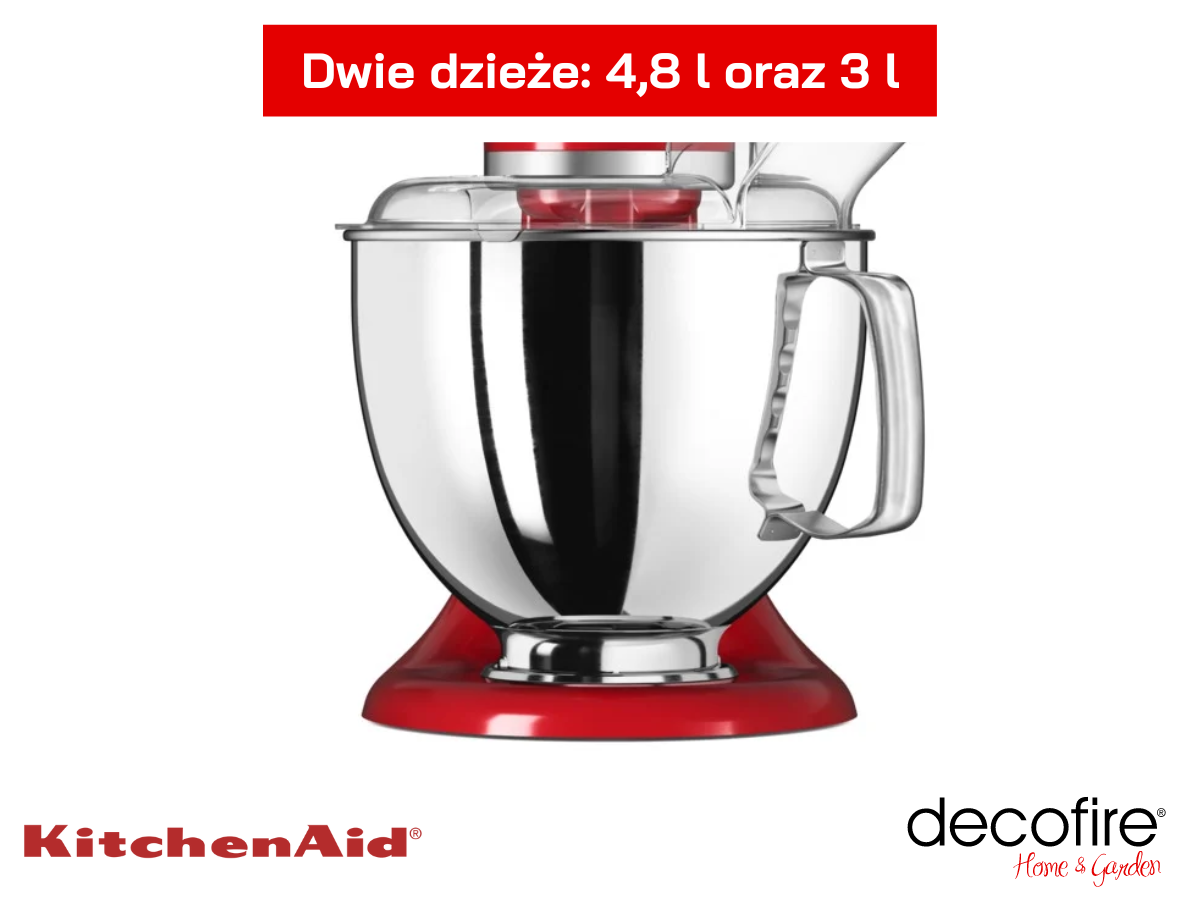 Dwie dzieże o pojemności 4,8 l i 3 l w zestawie z mikserem Artisan 5 