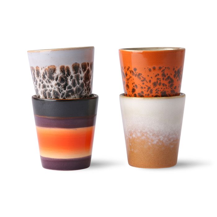 HKliving  Kubki ceramiczne 70S (zestaw 4 szt.)