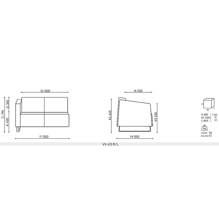 Sofa VOO VOO VV 412 L/R Bejot