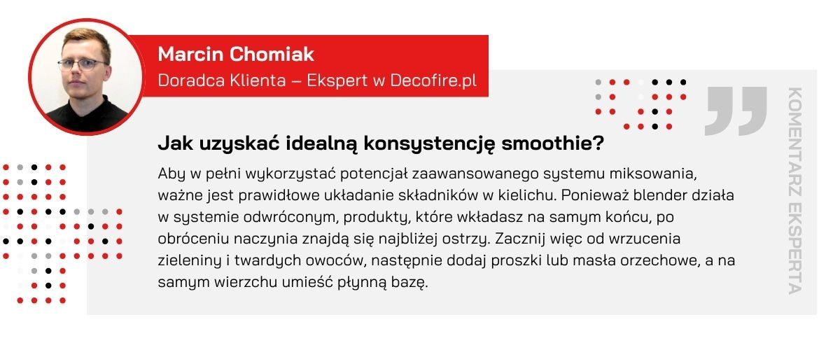 Kolejność składników - użytkowanie blendera - rada eksperta decofire