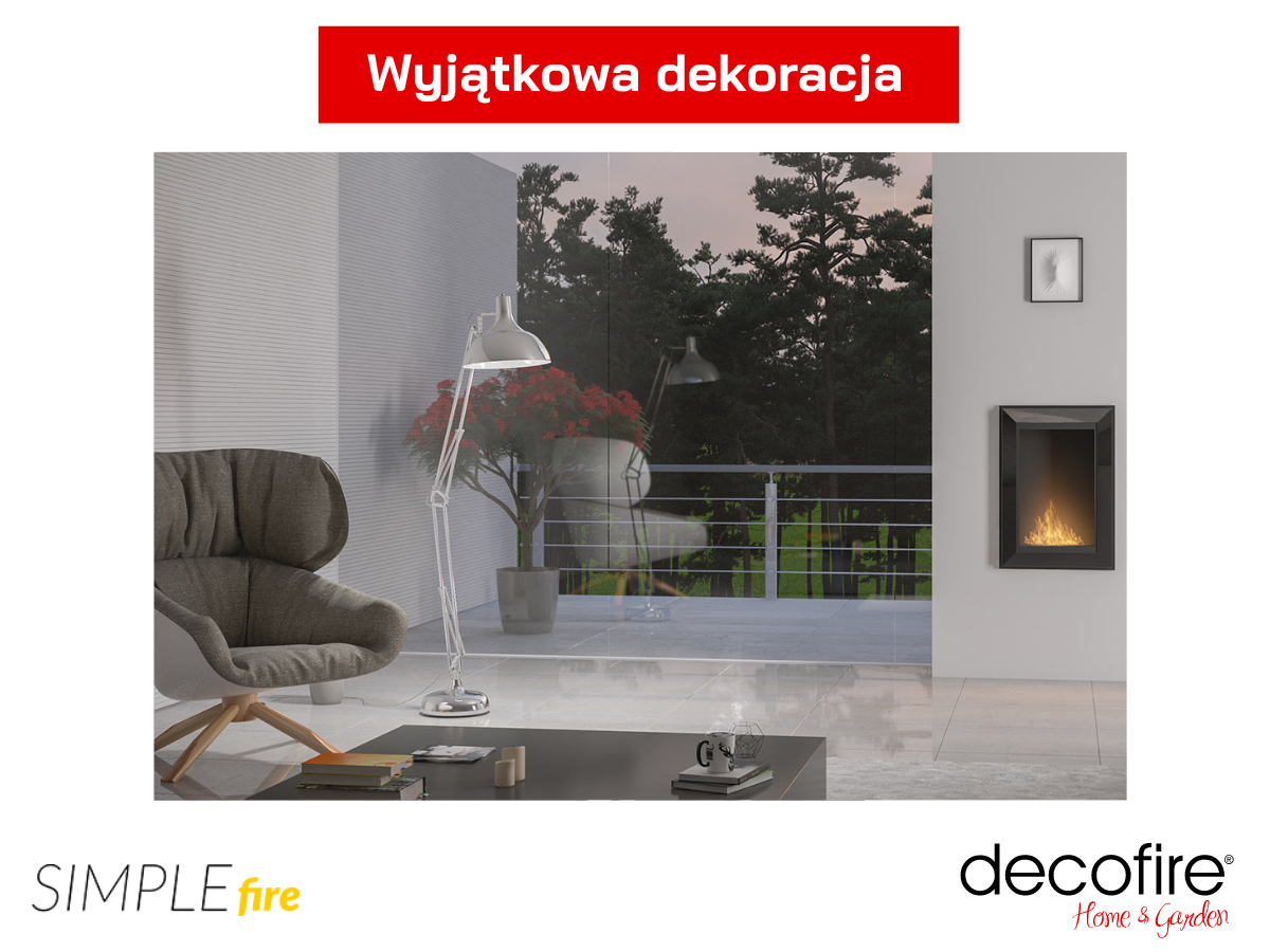 Czarny Biokominek SImple Fire FRAME 550 wyjątkowa dekoracja w salonie