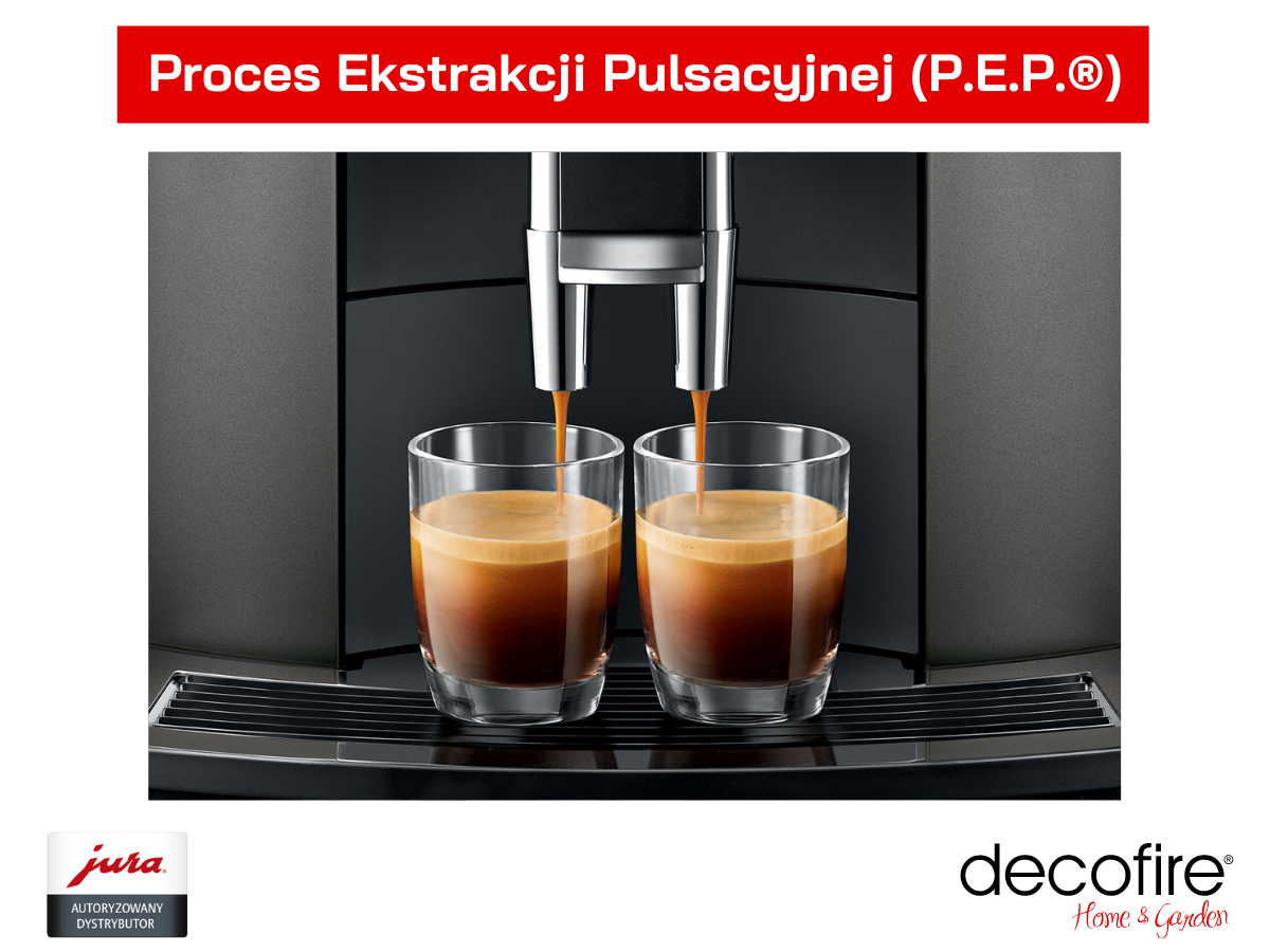 Proces ekstrakcji pulsacyjnej w ekspresie Jura WE8 Dark Inox