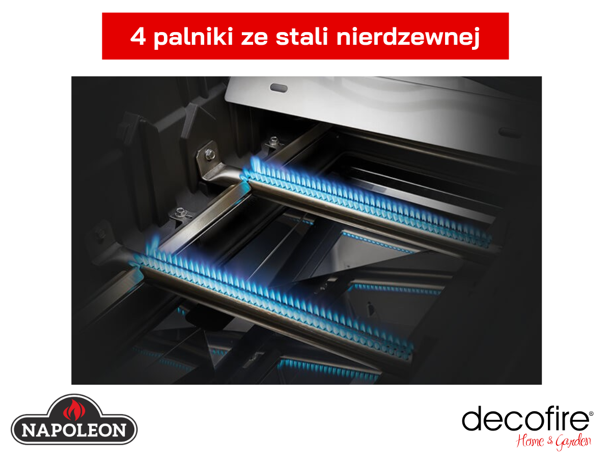 4 wydajne palniki ze stali nierdzewnej
